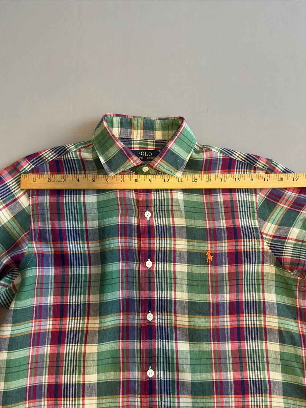 Polo Ralph Lauren Men's Classic Fit Plaid Linen Shirt size M